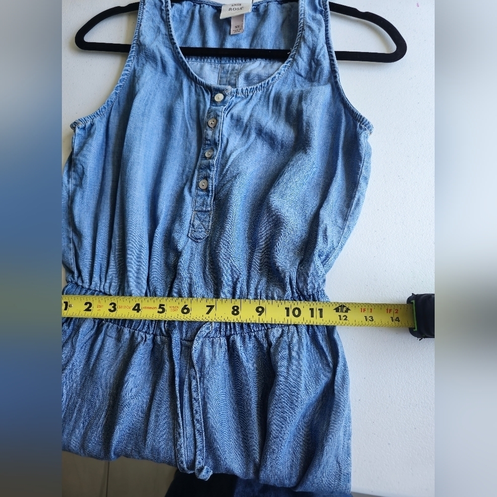 Knox Rose M Women's Jumpsuit Romper Blue Denim Tank Sleeveless Size Xs - Picture 5 of 12